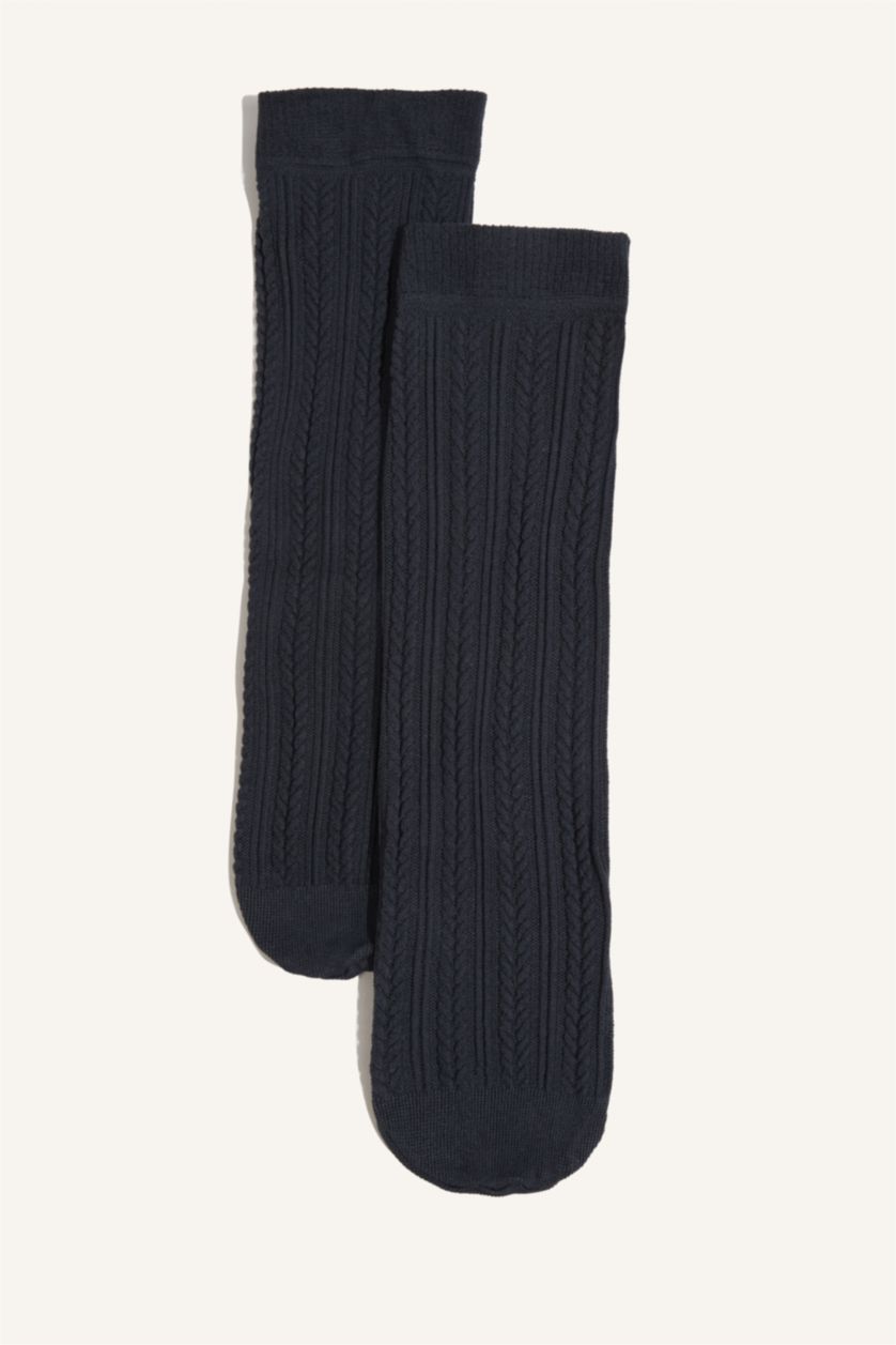 Kadın Bordo Kadın 2'li Uzun Çorap