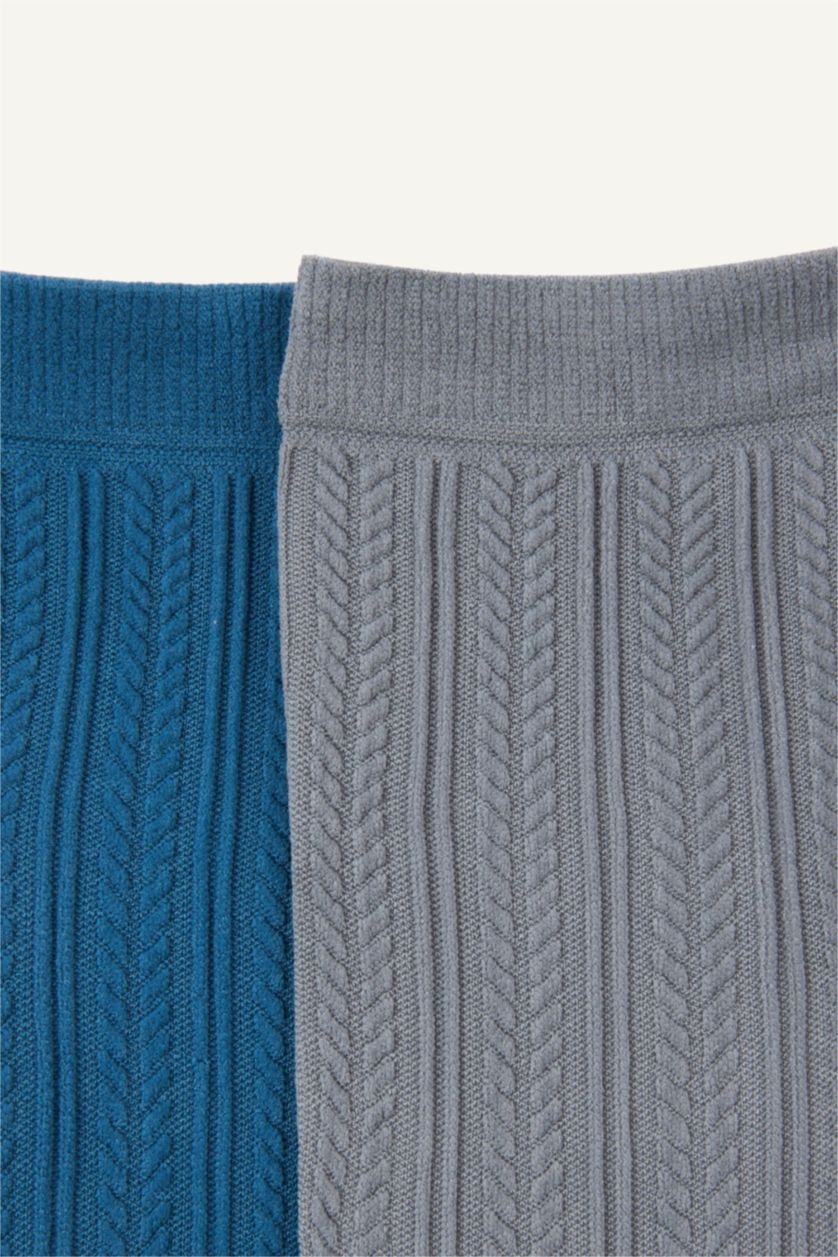 Kadın Gri Kadın 2'li Uzun Çorap