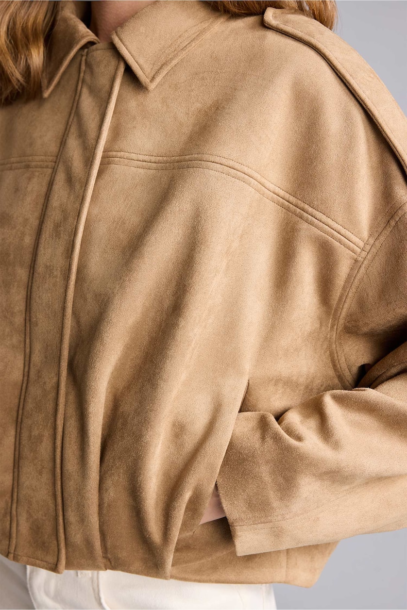 Women Beige Puffer Jacket