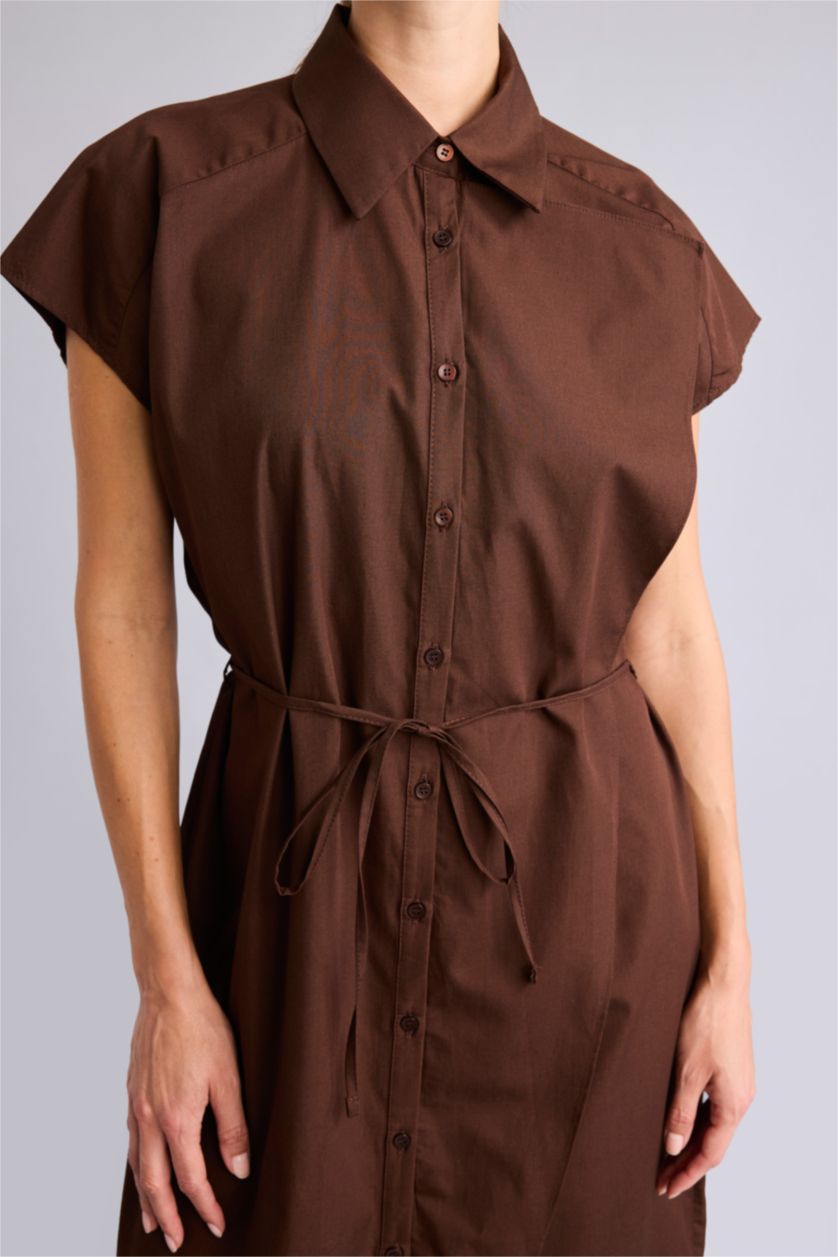 Women Brown Poplin Dress