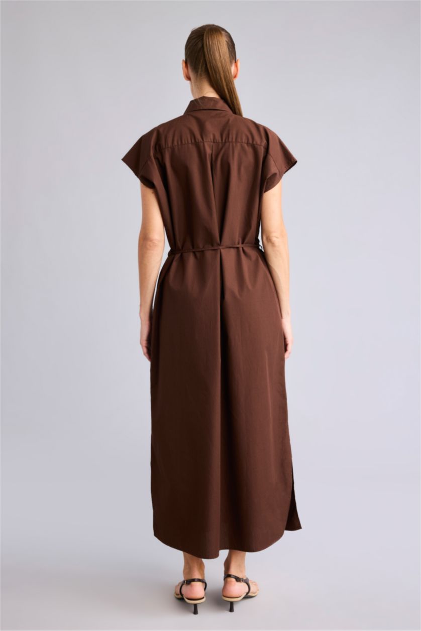 Women Brown Poplin Dress