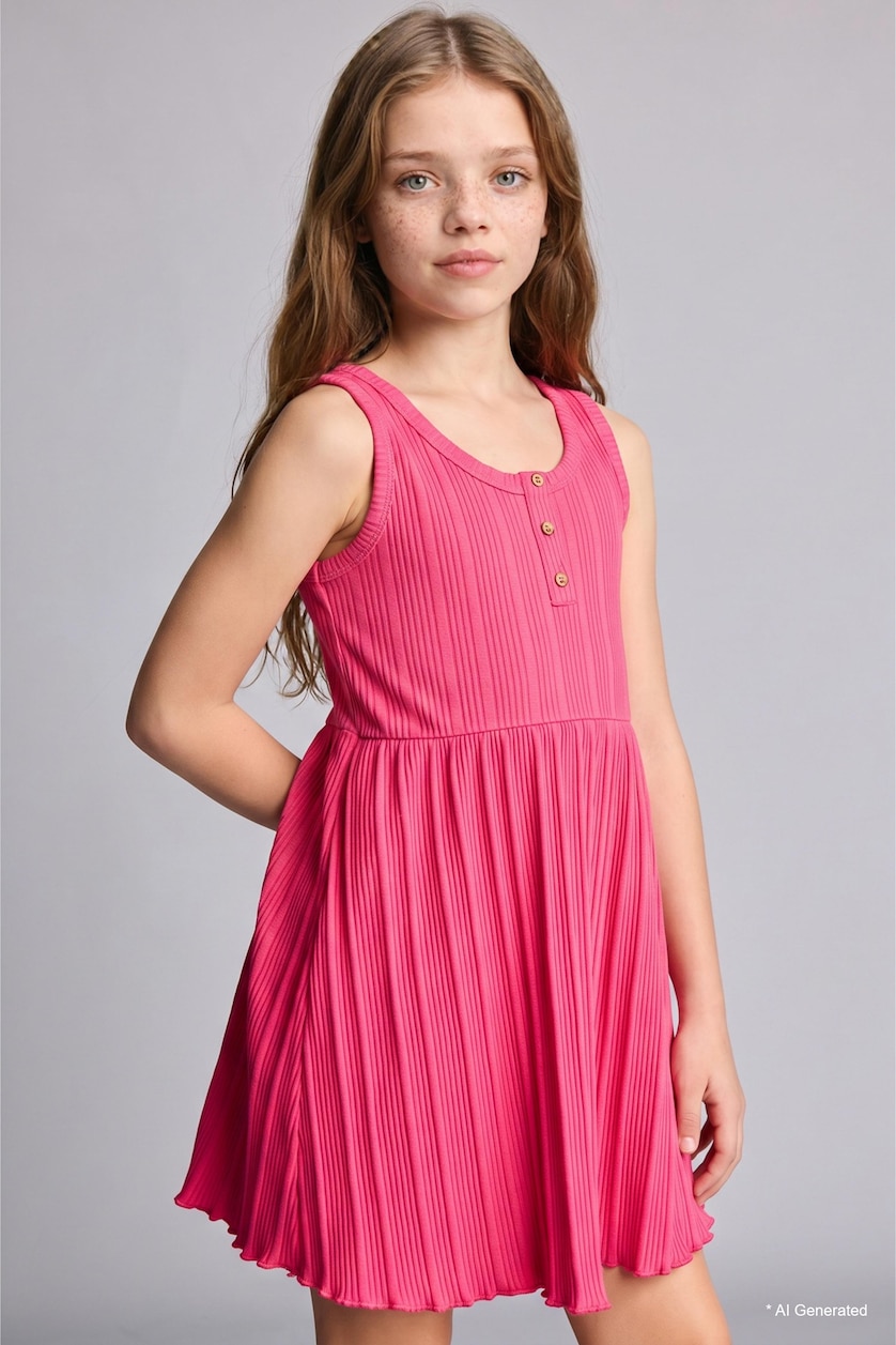 Girls & Teens Fushsia Girl Sleeveless Dress