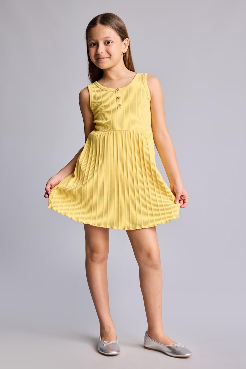 Girls & Teens Yellow Girl Sleeveless Dress