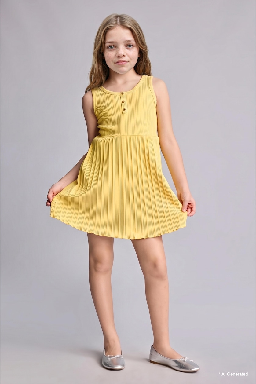 FILLES Jaune Girl Sleeveless Dress