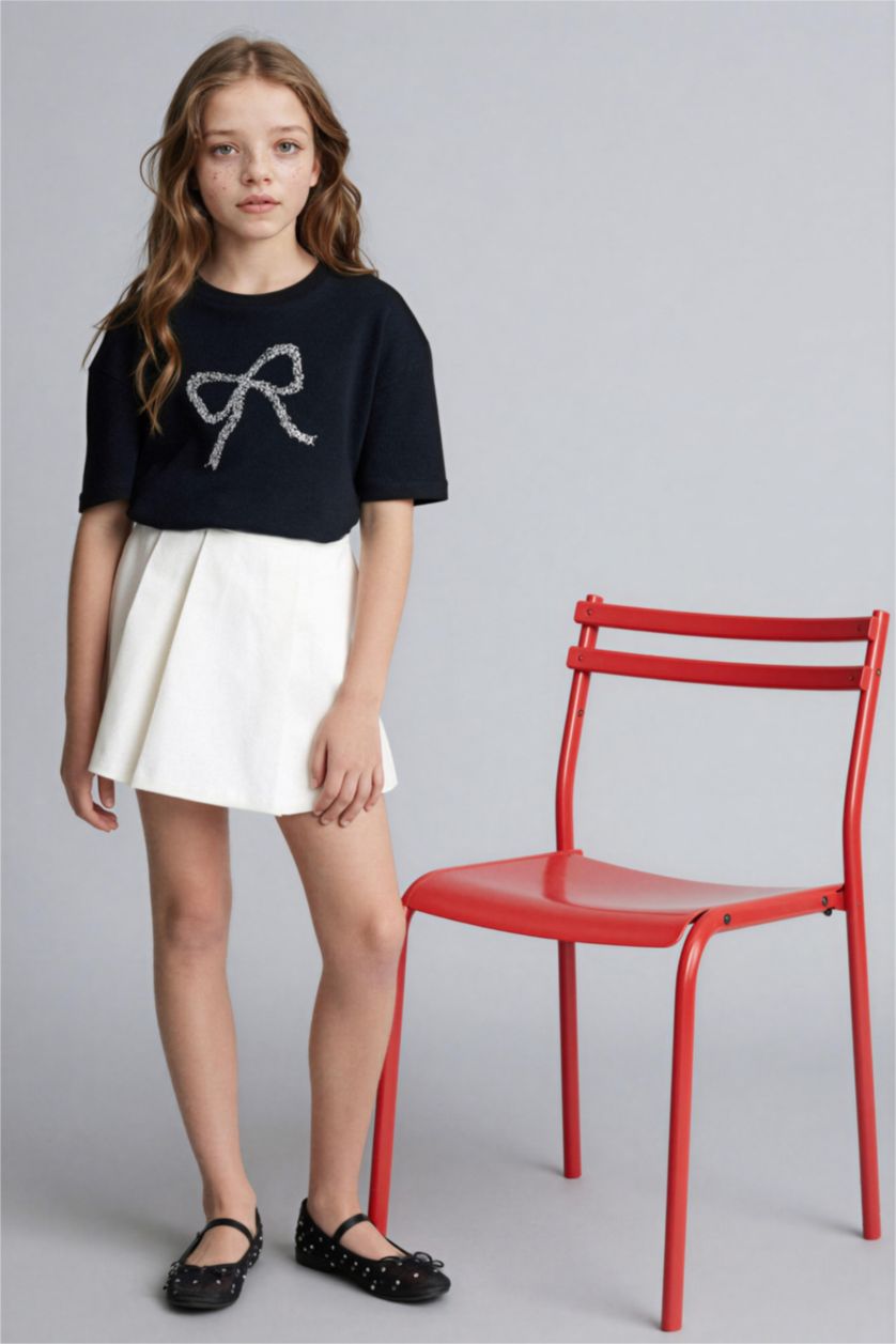 Kız Çocuk - Genç Kız Siyah Tişört Kız Çocuk