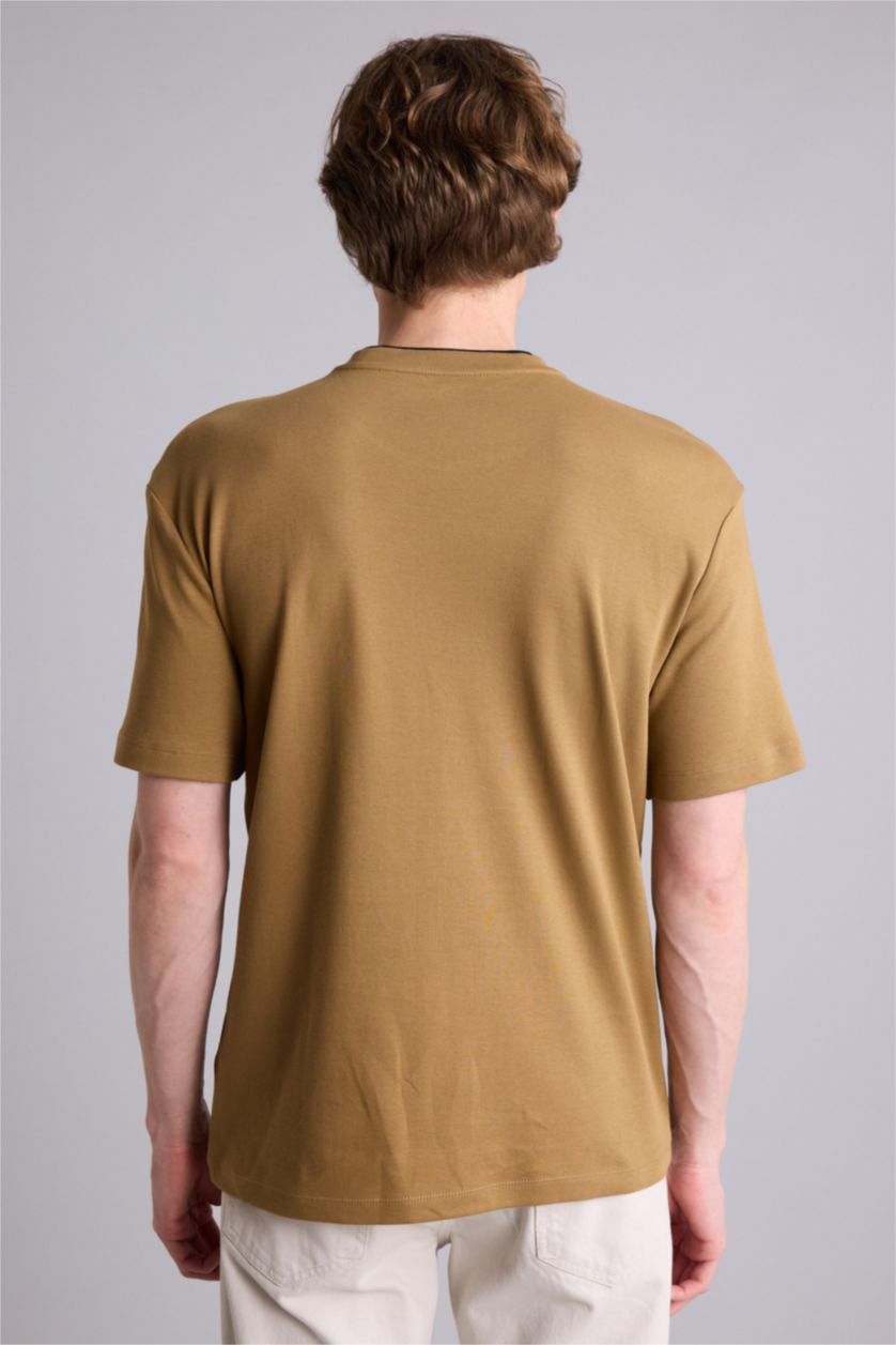 Erkek Camel Kısa Kollu Tişört
