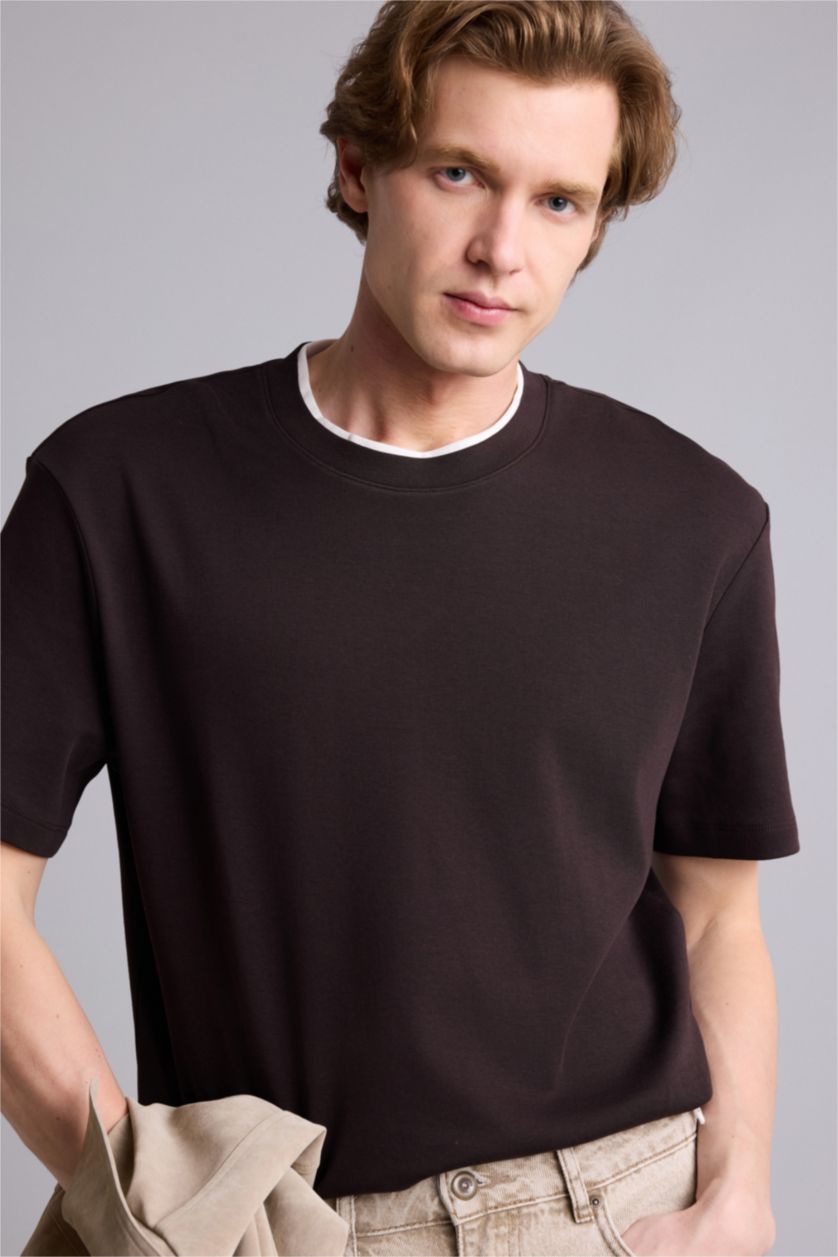 Erkek Kahve Kısa Kollu Tişört