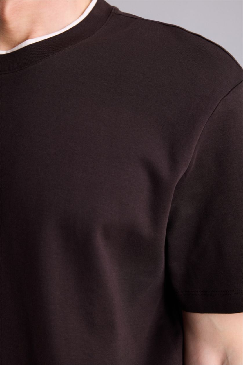 Erkek Kahve Kısa Kollu Tişört
