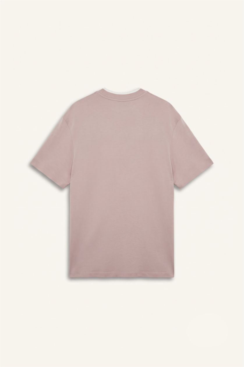 Men Rose 100% Cotton Regular Fit Crew Neck T-Shirt
