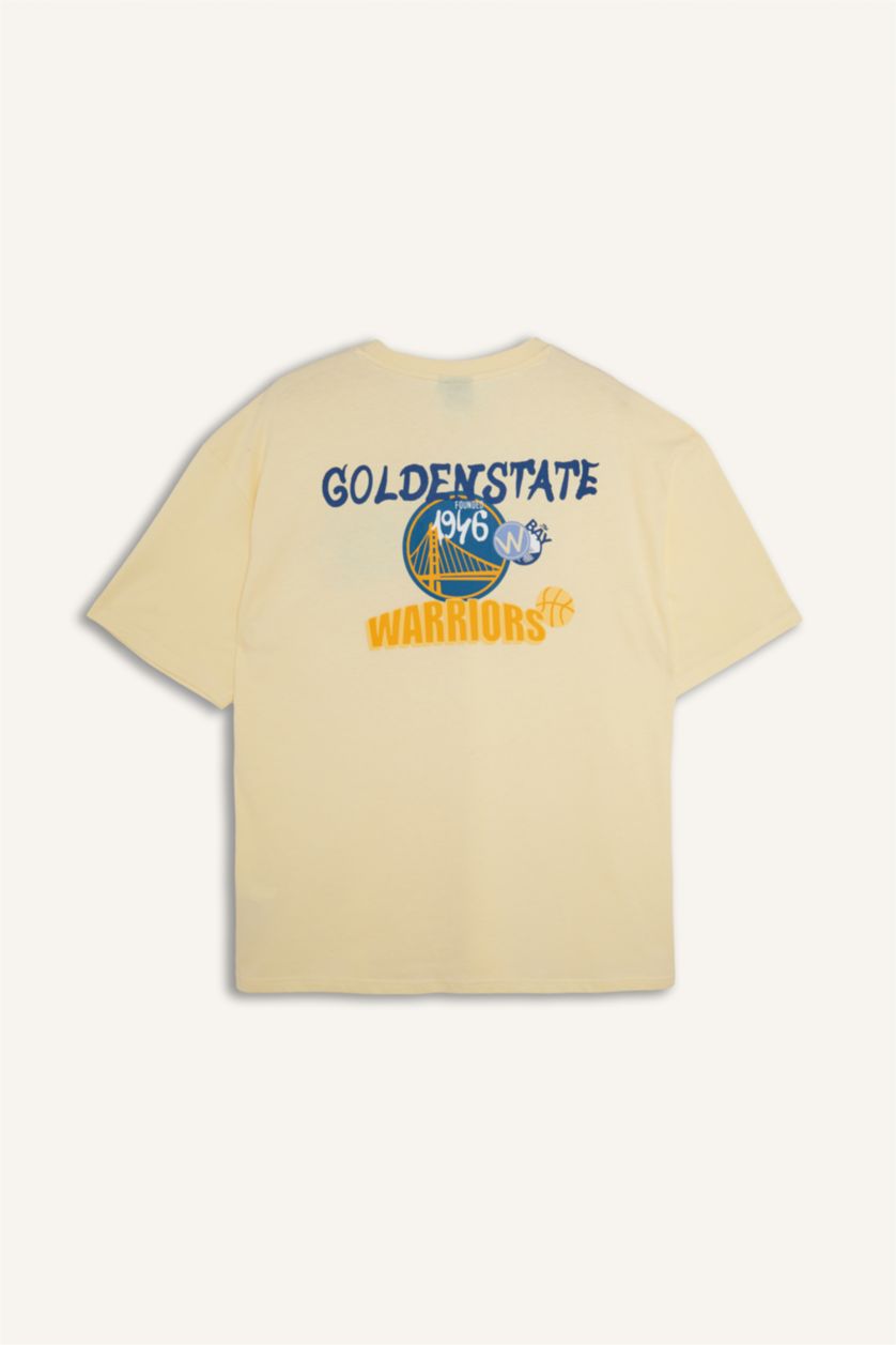رجال أصفر NBA Golden State Warriors Short-Sleeve Oversize T-Shirt