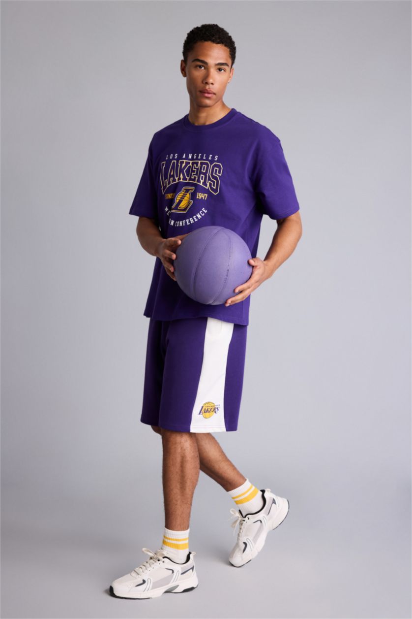 HOMME Violet Baggy Fit NBA Los Angeles Lakers Shorts