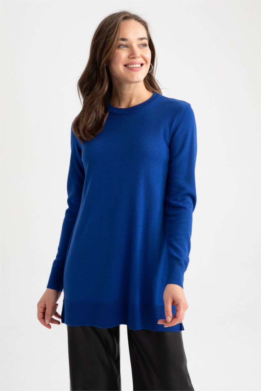 Kadın Saks Regular Fıt Tunik