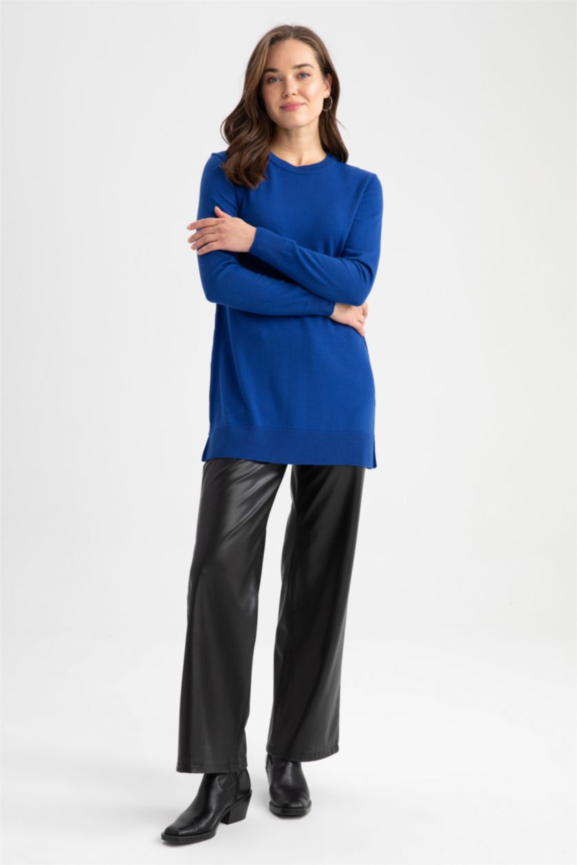 Kadın Saks Regular Fıt Tunik