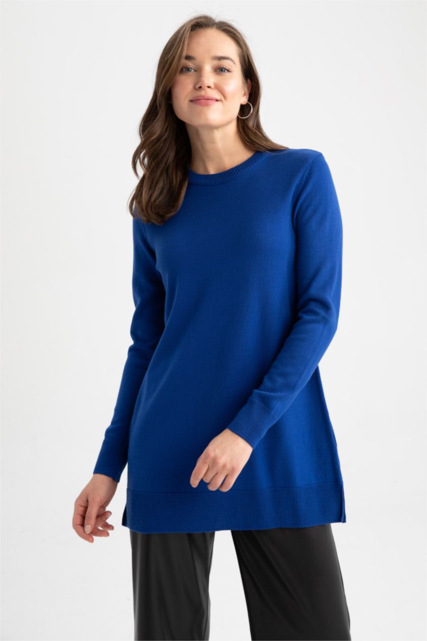 Kadın Saks Regular Fıt Tunik