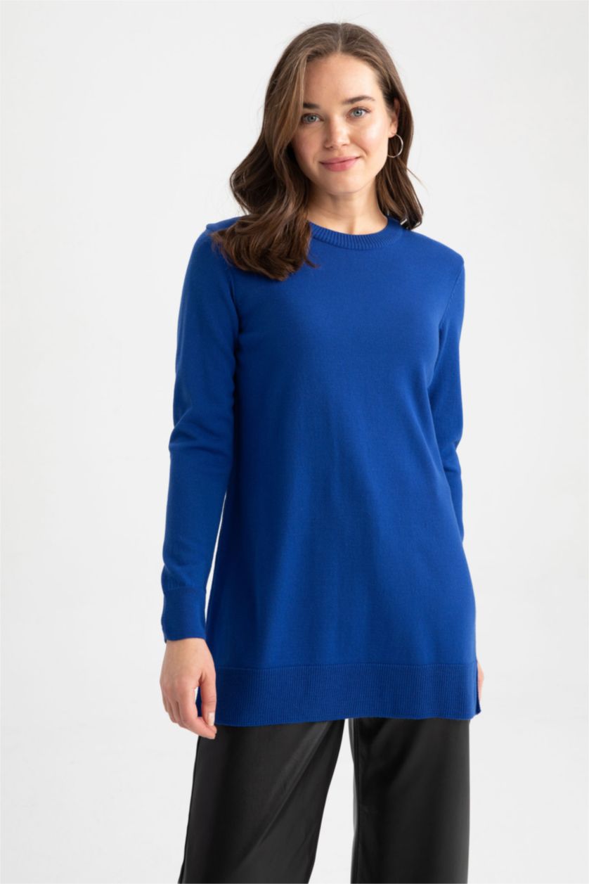 Kadın Saks Regular Fıt Tunik