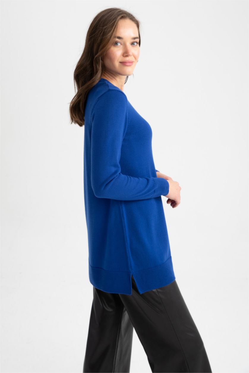 Kadın Saks Regular Fıt Tunik