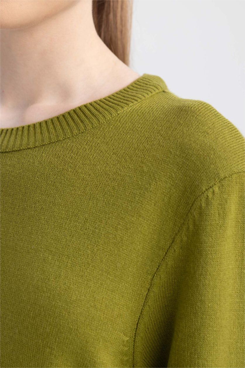 WOMAN Olive Regular Fit Crew Neck Tunic