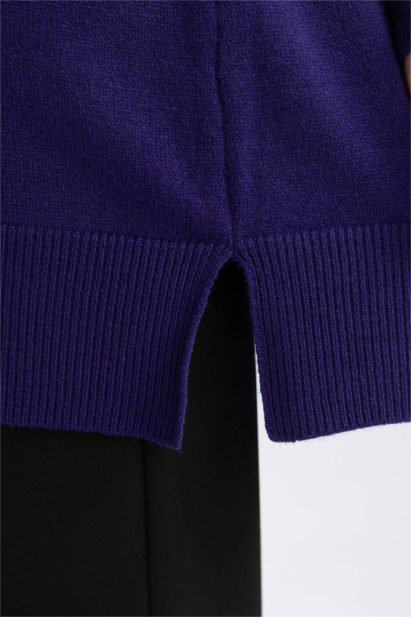WOMAN Purple Regular Fit Crew Neck Tunic
