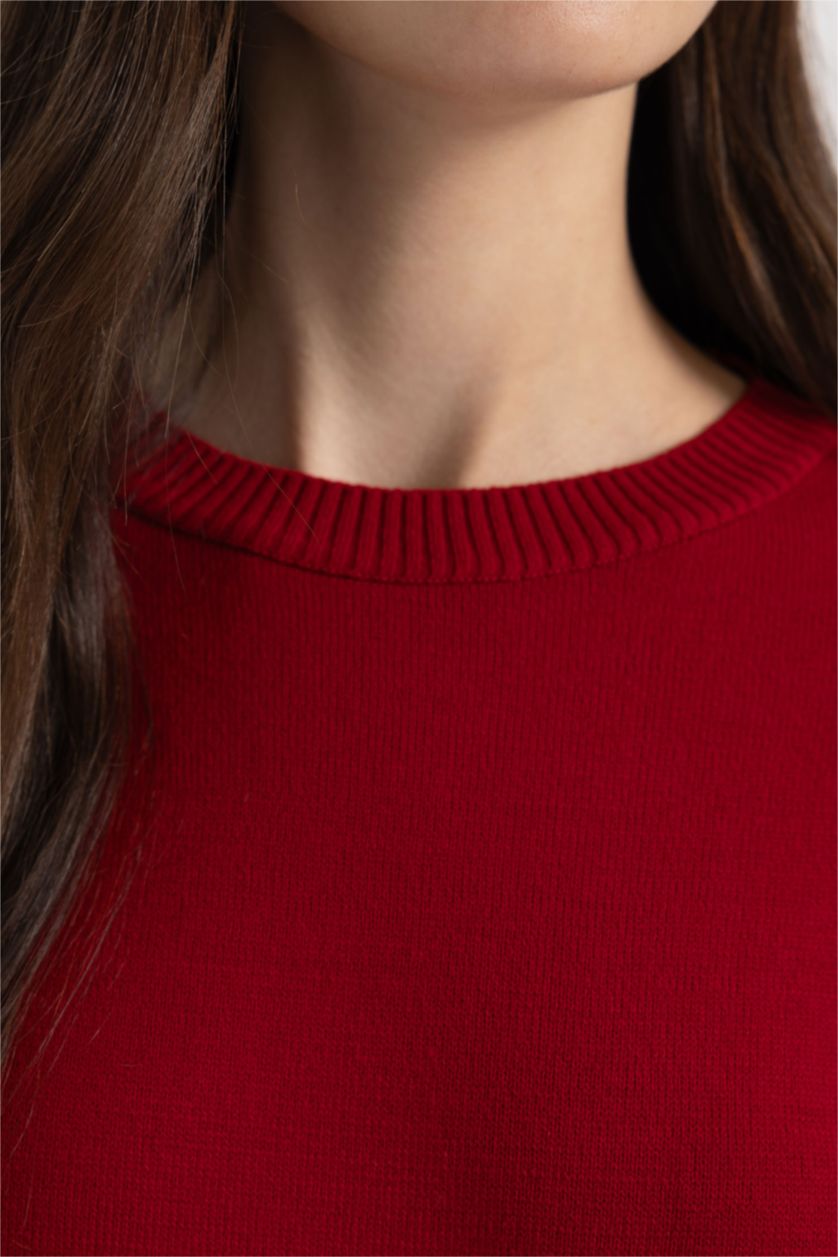 WOMAN Red Regular Fit Crew Neck Tunic