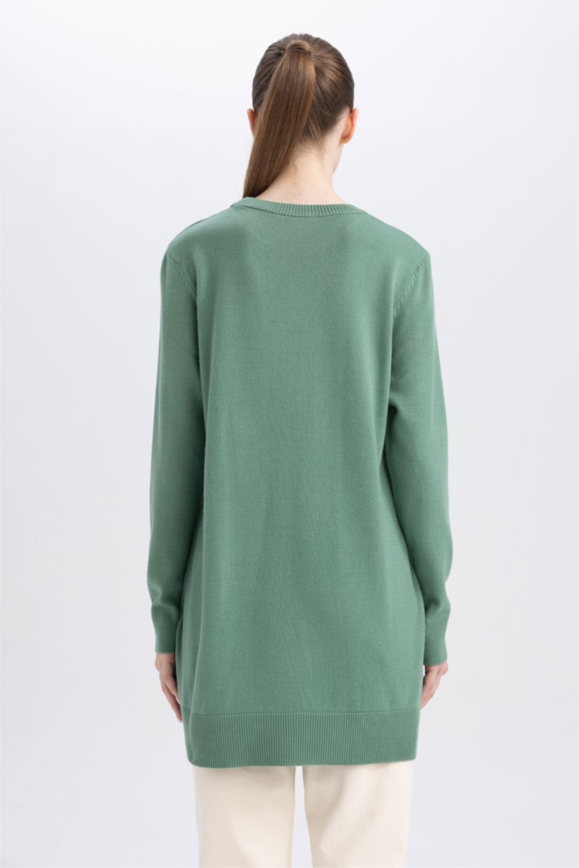 WOMAN Light Mint Regular Fit Crew Neck Tunic