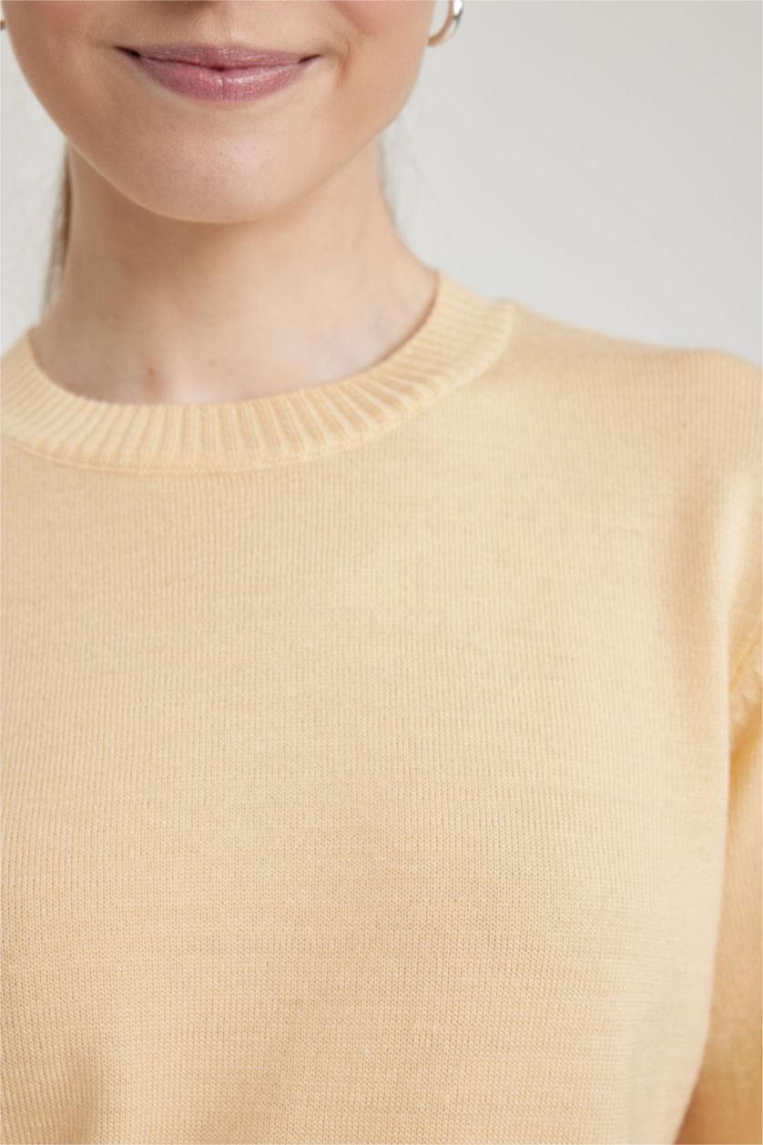 WOMAN Light Yellow Regular Fit Crew Neck Tunic
