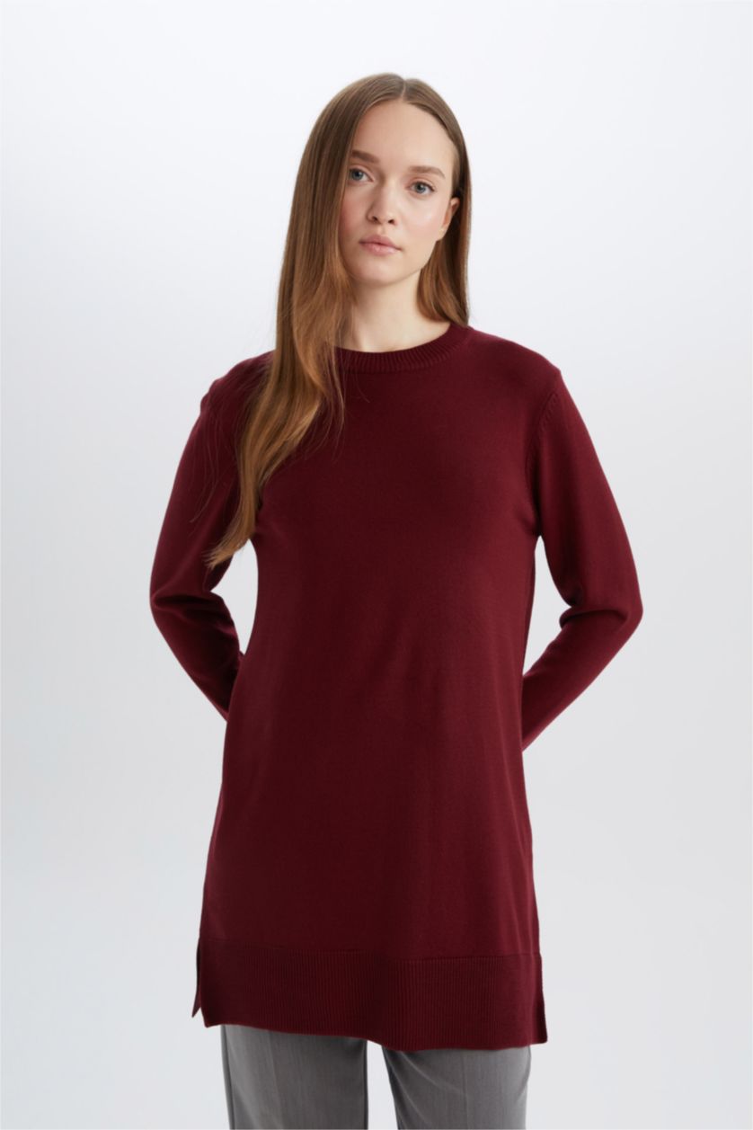 Kadın Bordo Regular Fıt Tunik