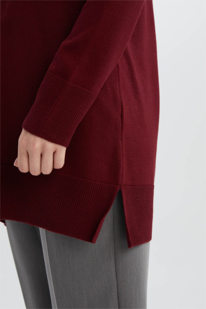 Kadın Bordo Regular Fıt Tunik