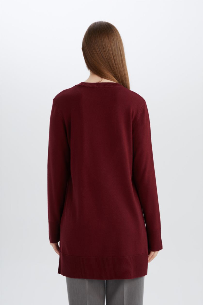 Kadın Bordo Regular Fıt Tunik