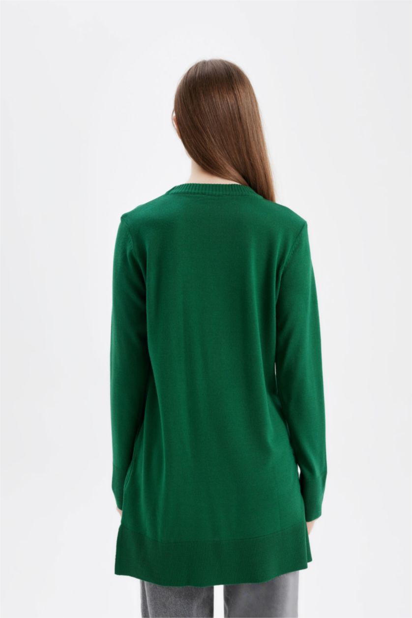 WOMAN Green Regular Fit Crew Neck Tunic