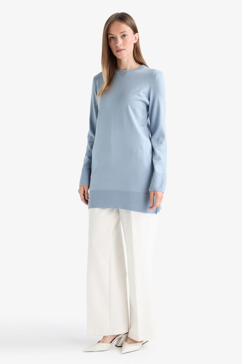 FEMME Bleu Tunique à col rond Coupe régulière