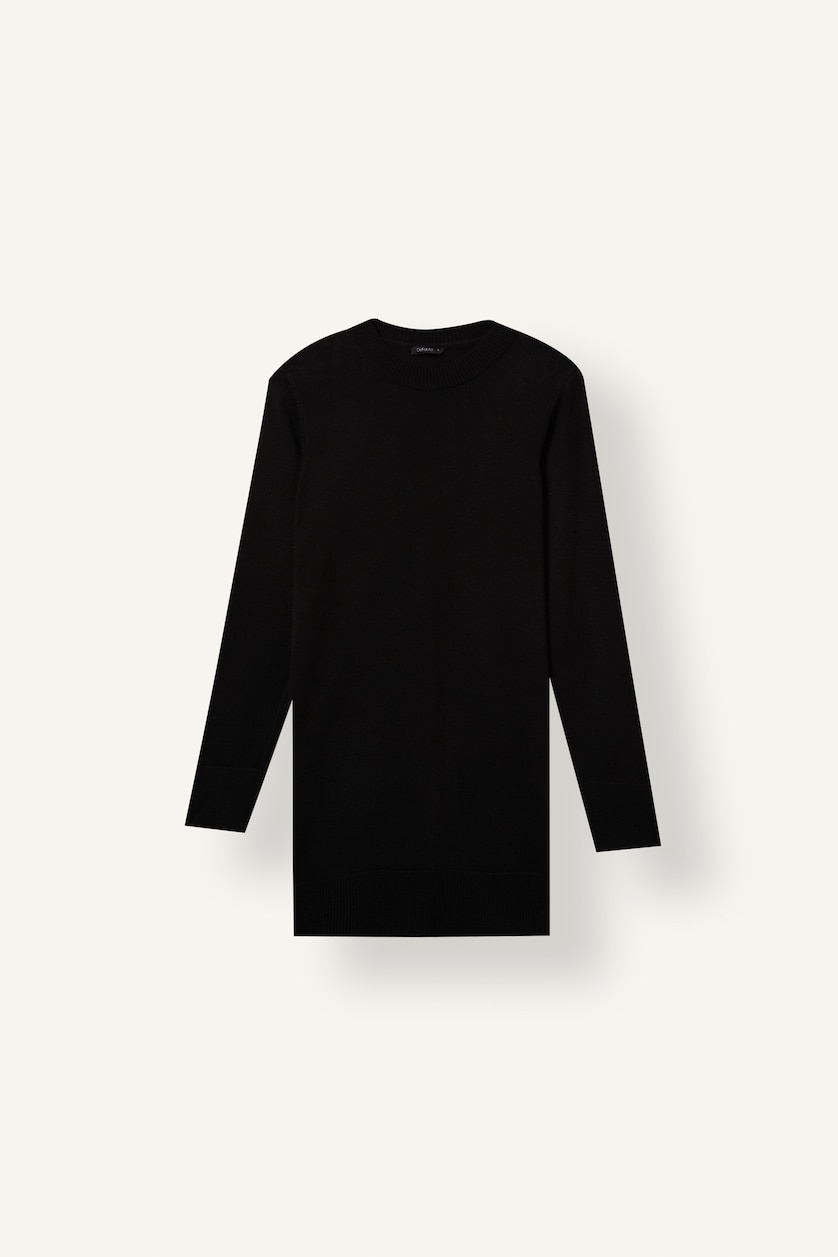 Women Black Regular Fit Knitwear Tunic