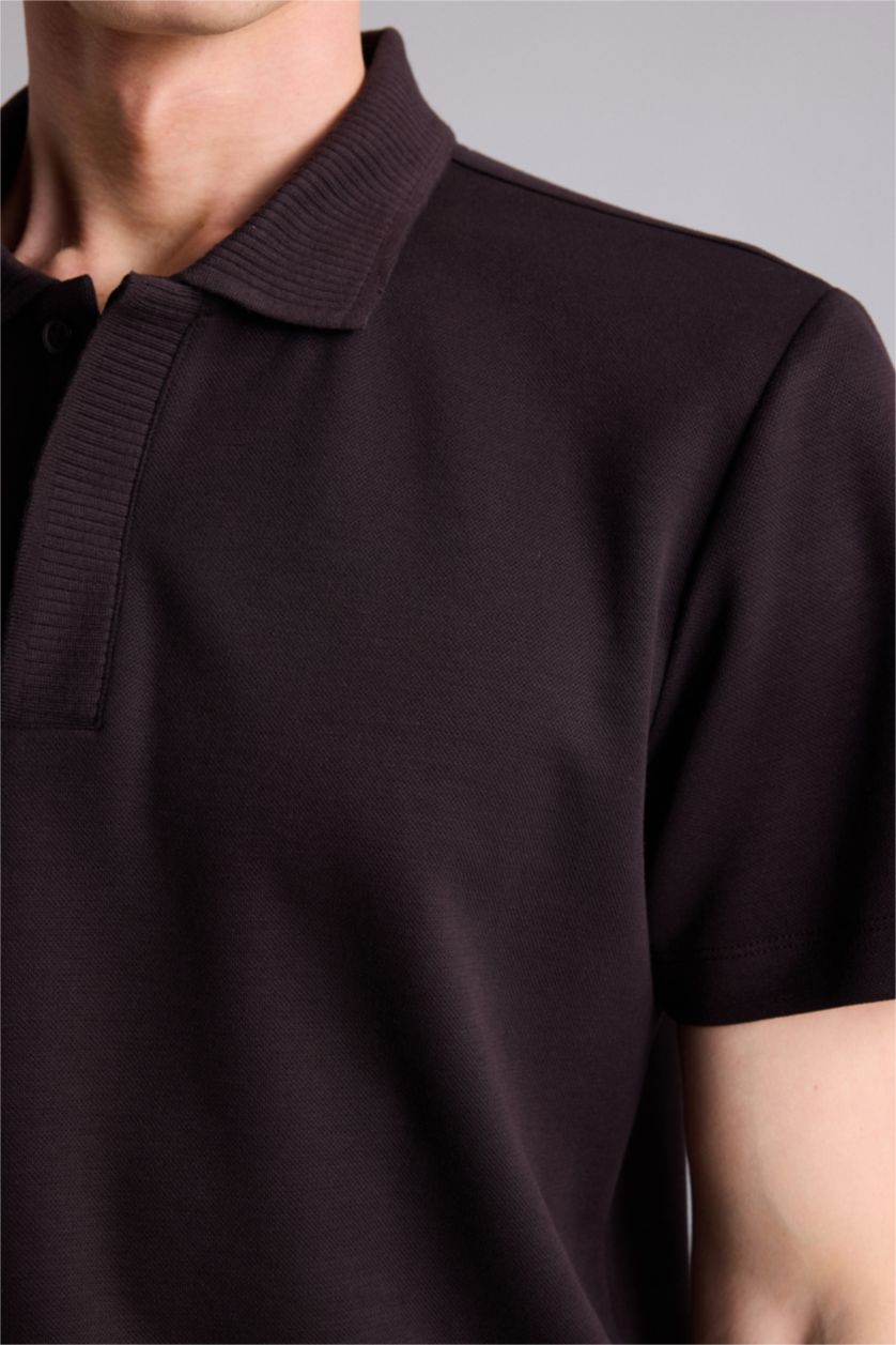 Erkek Kahve Kısa Kollu Polo Tişört
