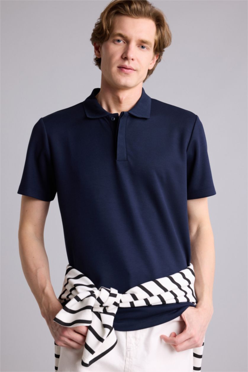 Erkek Lacivert Kısa Kollu Polo Tişört