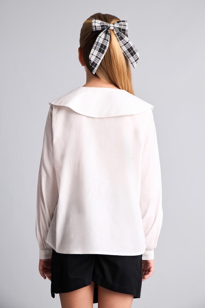 GIRLS & TEENS White Girl Regular Fit Poplin Long Sleeve Shirt