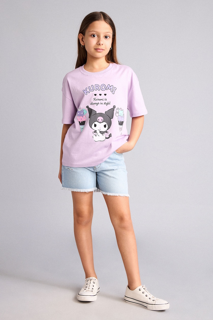 Young Girls - Teen Girls Lilac Girl Relax Fit Short Sleeve T-Shirt
