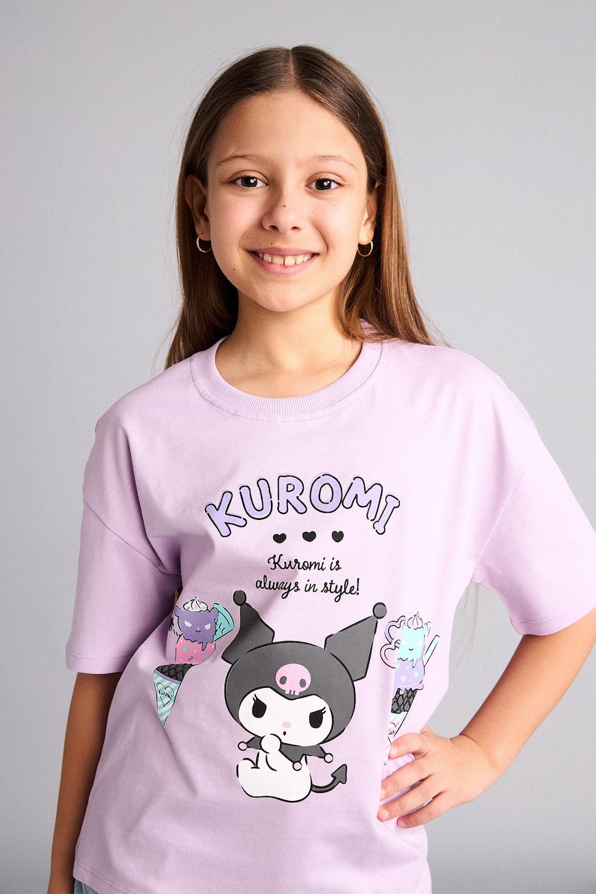 Young Girls - Teen Girls Lilac Girl Relax Fit Short Sleeve T-Shirt