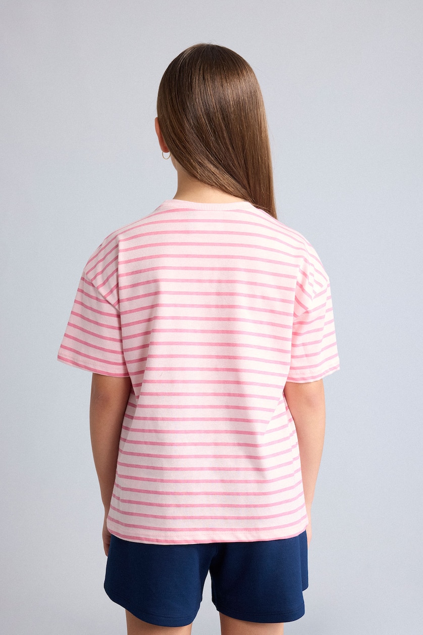 Young Girls - Teen Girls Light Pink Relax Fit Short Sleeve T-Shirt