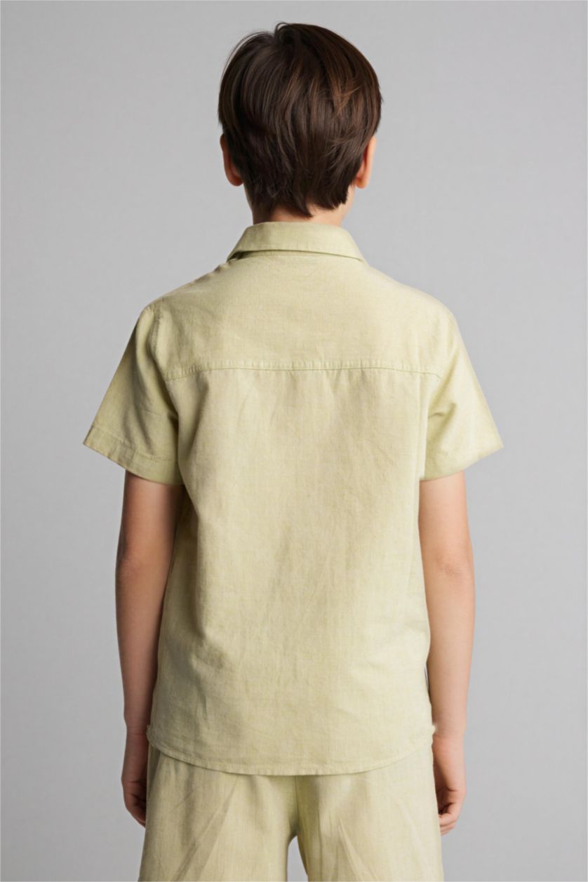 BOYS & TEENS Green Oversize Fit Short Sleeve Shirt