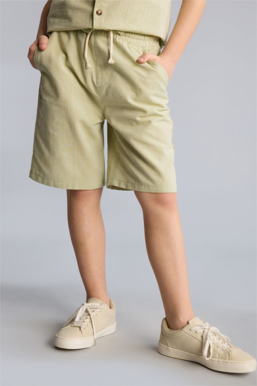 Erkek Çocuk - Genç Erkek Yeşil Regular Fıt Şort 