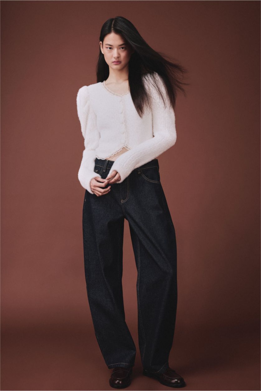 Kadın Lacivert Balloon Fıt Pantolon