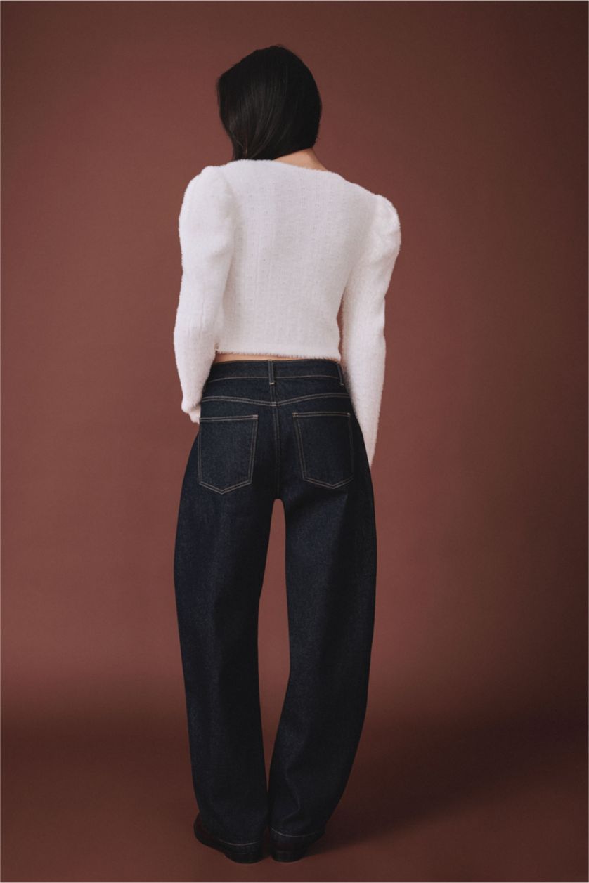 Kadın Lacivert Balloon Fıt Pantolon