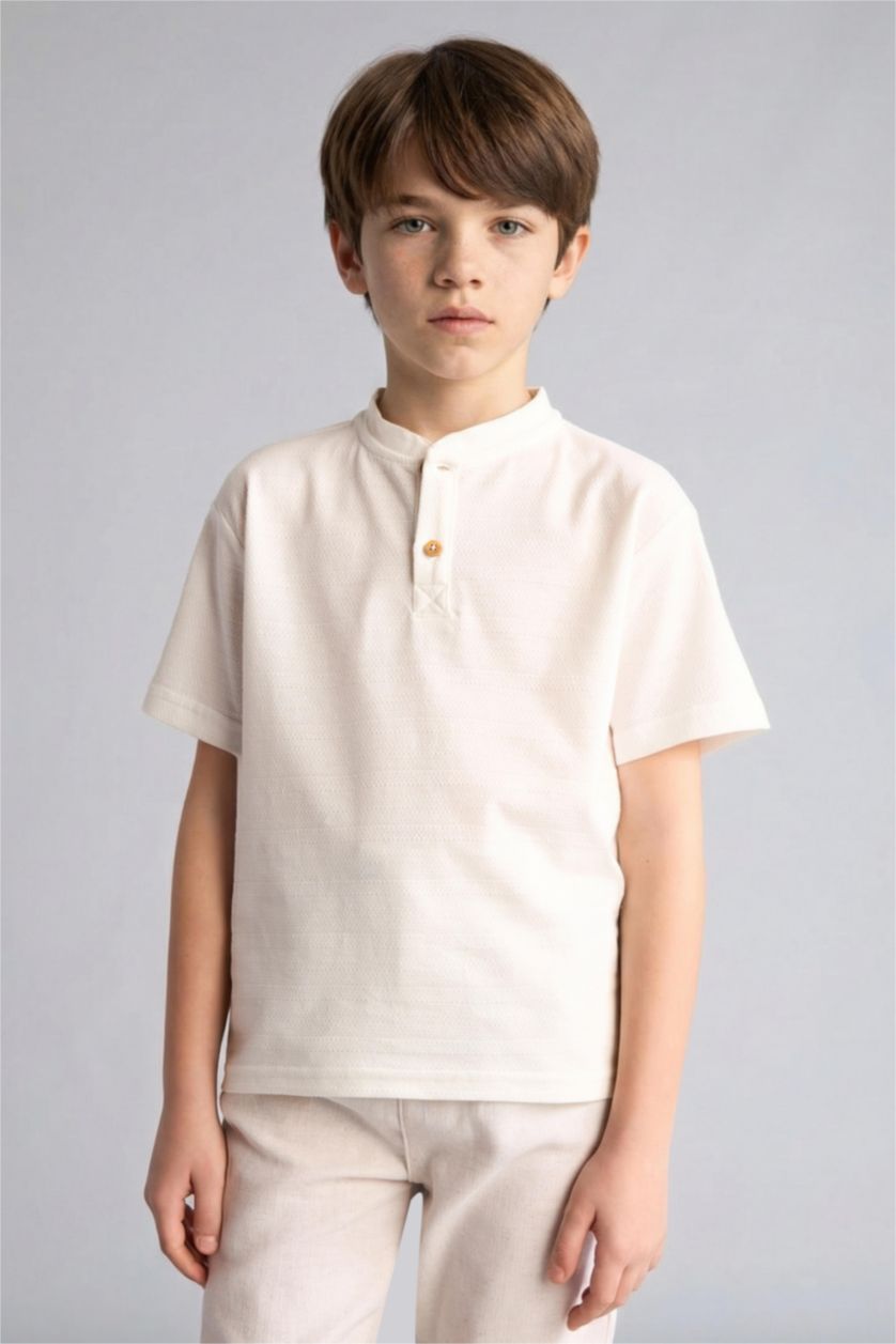 أولادي بيج فاتح تيشيرت اولادي نص كم قصة عادية بياقة عالية