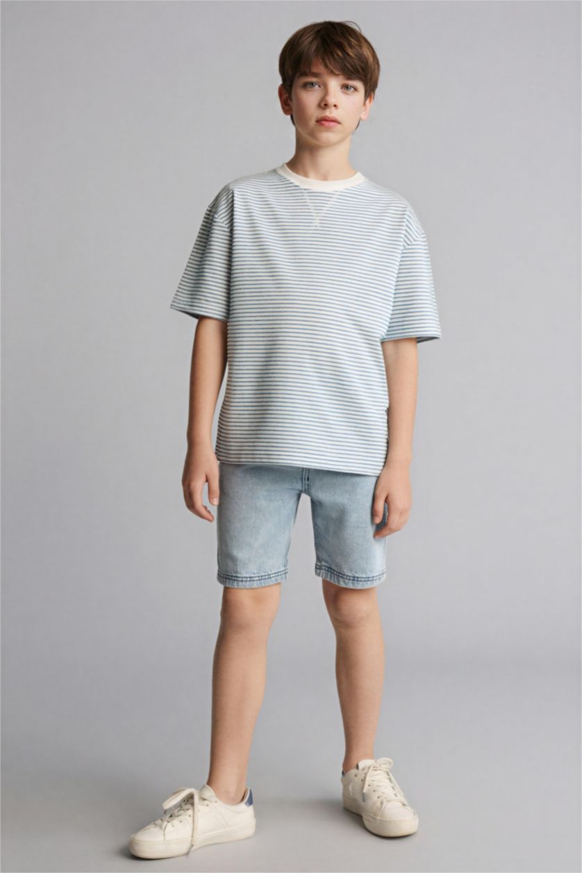 Erkek Çocuk - Genç Erkek Ekru Oversıze Tişört 