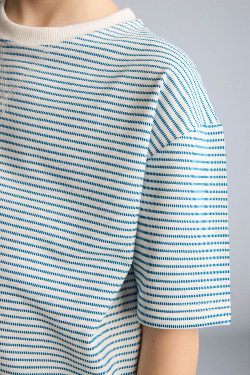 Erkek Çocuk - Genç Erkek Ekru Oversıze Tişört 