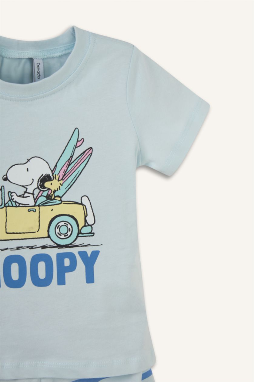 Erkek Bebek Açık Mavi Snoopy 2'li Pijama Takımı