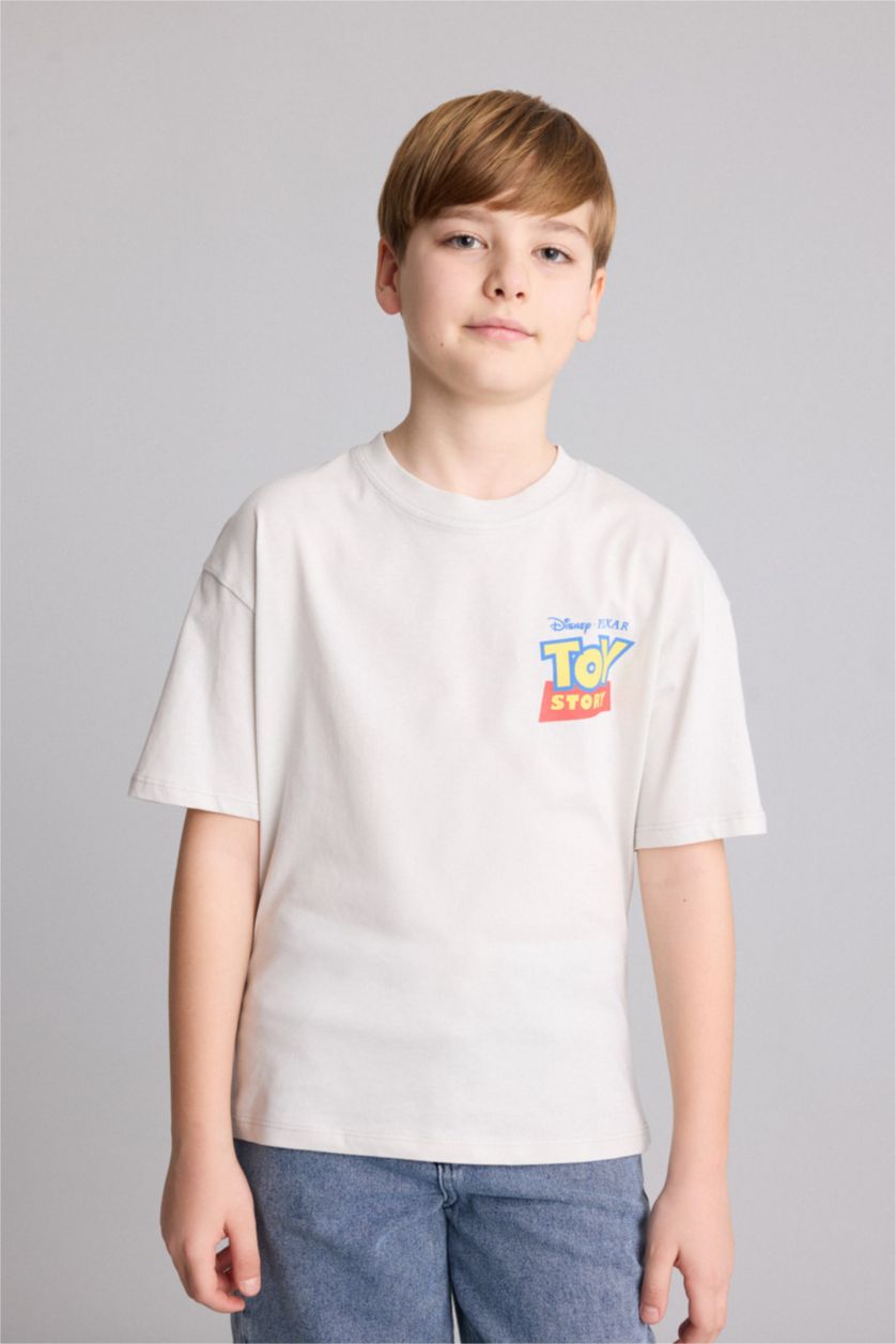 Young Boys - Teen Boys Light Grey Oversize Fit Toy Story Licensed Short Sleeve T-Shirt