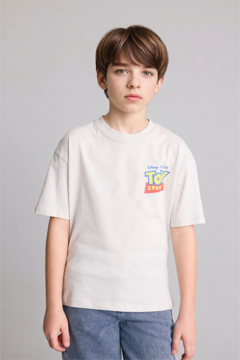 Boys & Teens Light Grey تيشيرت ولادي اوفر سايز بياخة مستديرة من توي ستوري