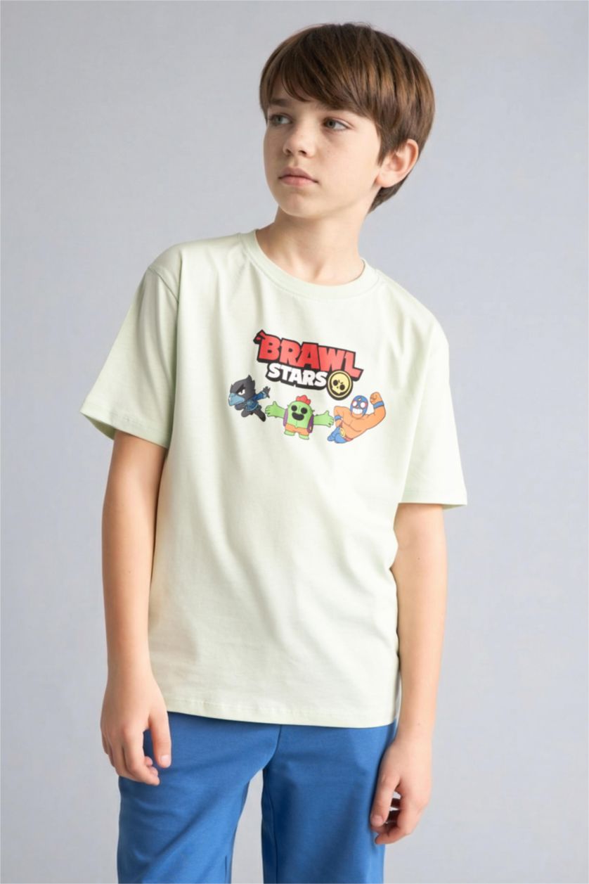 Erkek Çocuk - Genç Erkek Mint Brawl Stars Oversize Kısa kollu Tişört Erkek Çocuk