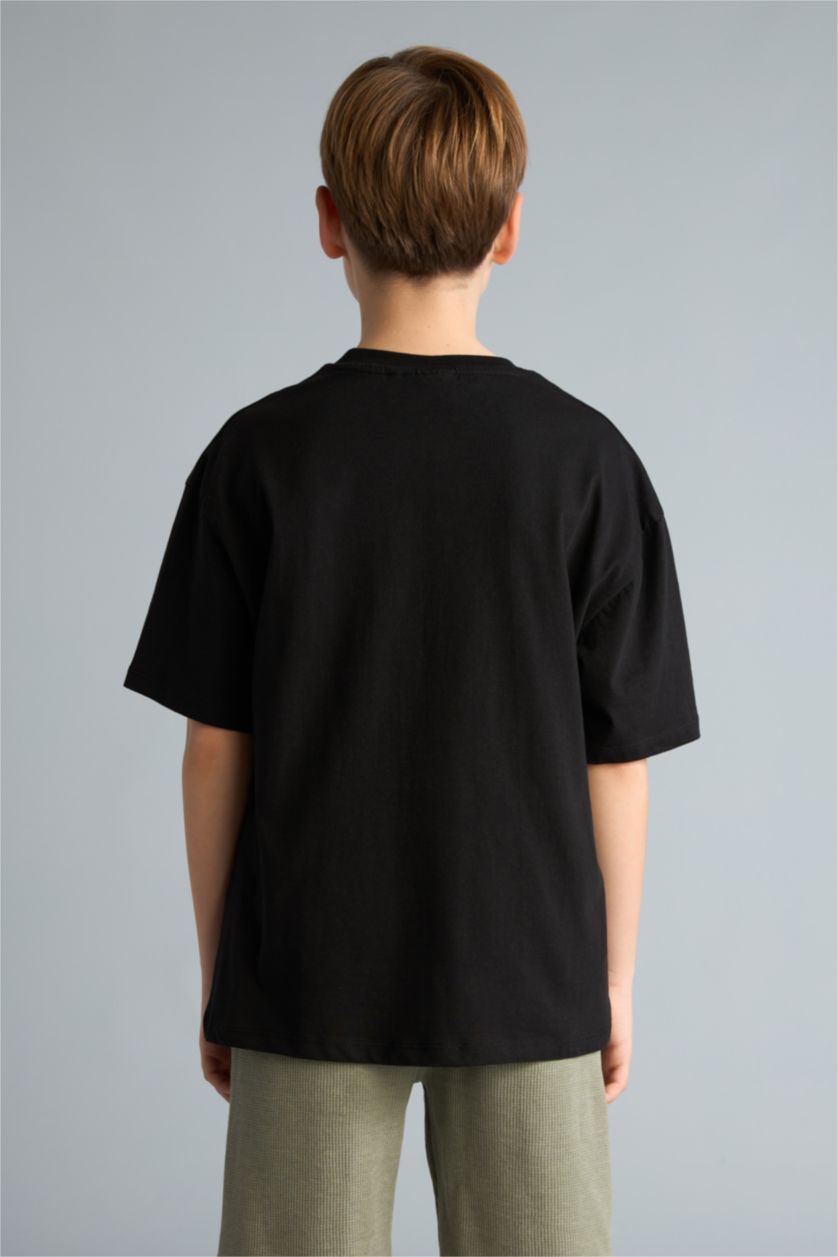 Erkek Çocuk - Genç Erkek Siyah Minecraft Oversize Kısa kollu Tişört Erkek Çocuk