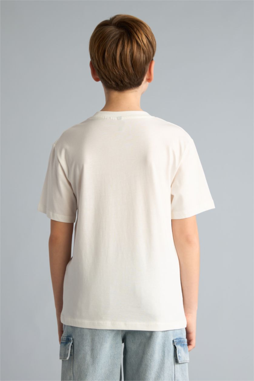 Мальчики и подростки Бежевый Футболка Ninja Turtles-Retro New Regular Fit для мальчиков с круглым вырезом и коротким рукавом